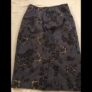 Boden pencil skirt blue, black and cream